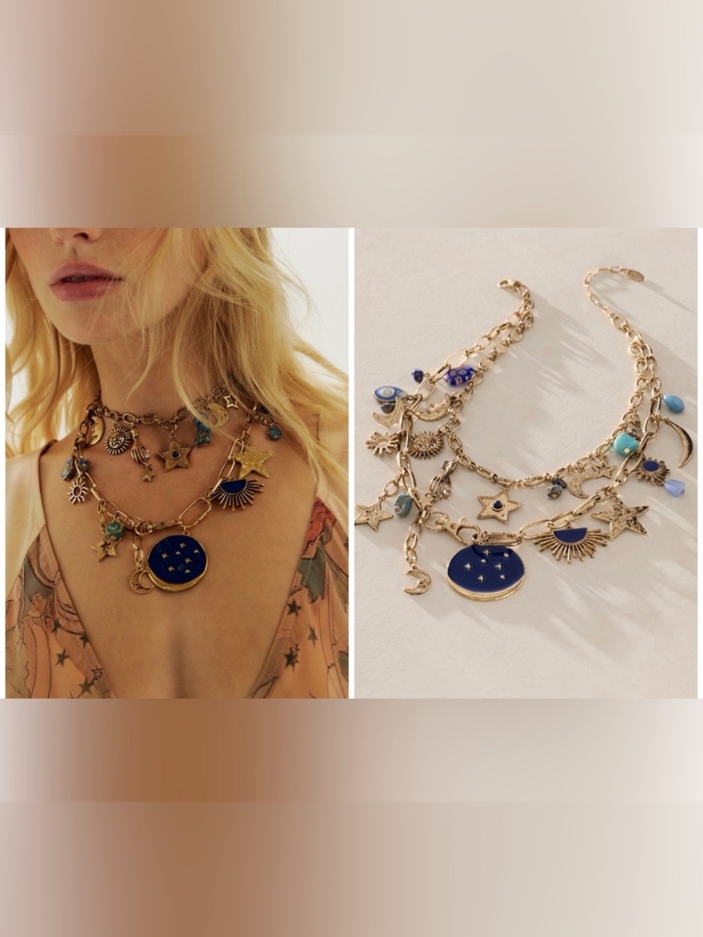 NWT Free People Maxamillion Charm Necklace - Star Girl - One Size